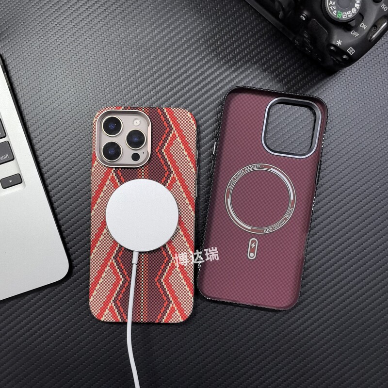 夜光凯夫拉纹理适用iPhone17磁吸手机壳碳纤维苹果16Pro全包硬套|undefined