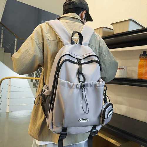 Korean style college style large-capacity school bag niche design sports and leisure backpack lightweight waterproof burden-reducing backpack