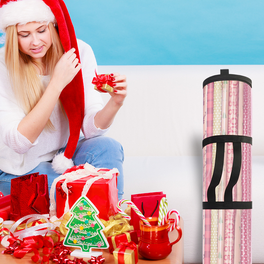 De alta calidad del fabricante de papel de embalaje de Navidad bolsa de almacenamiento transparente bolsa de almacenamiento con 20 rollos