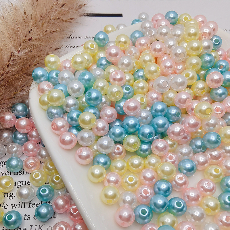 Perlas de color resaltadas perforadas perlas de plástico ABS DIY material de bolsas hechas a mano accesorios accesorios al por mayor image 9