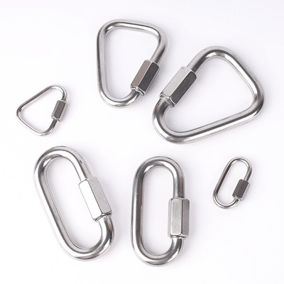 304不锈钢快速接环  链条连接环 跑道扣 登山保险扣 三角梅龙锁|ru