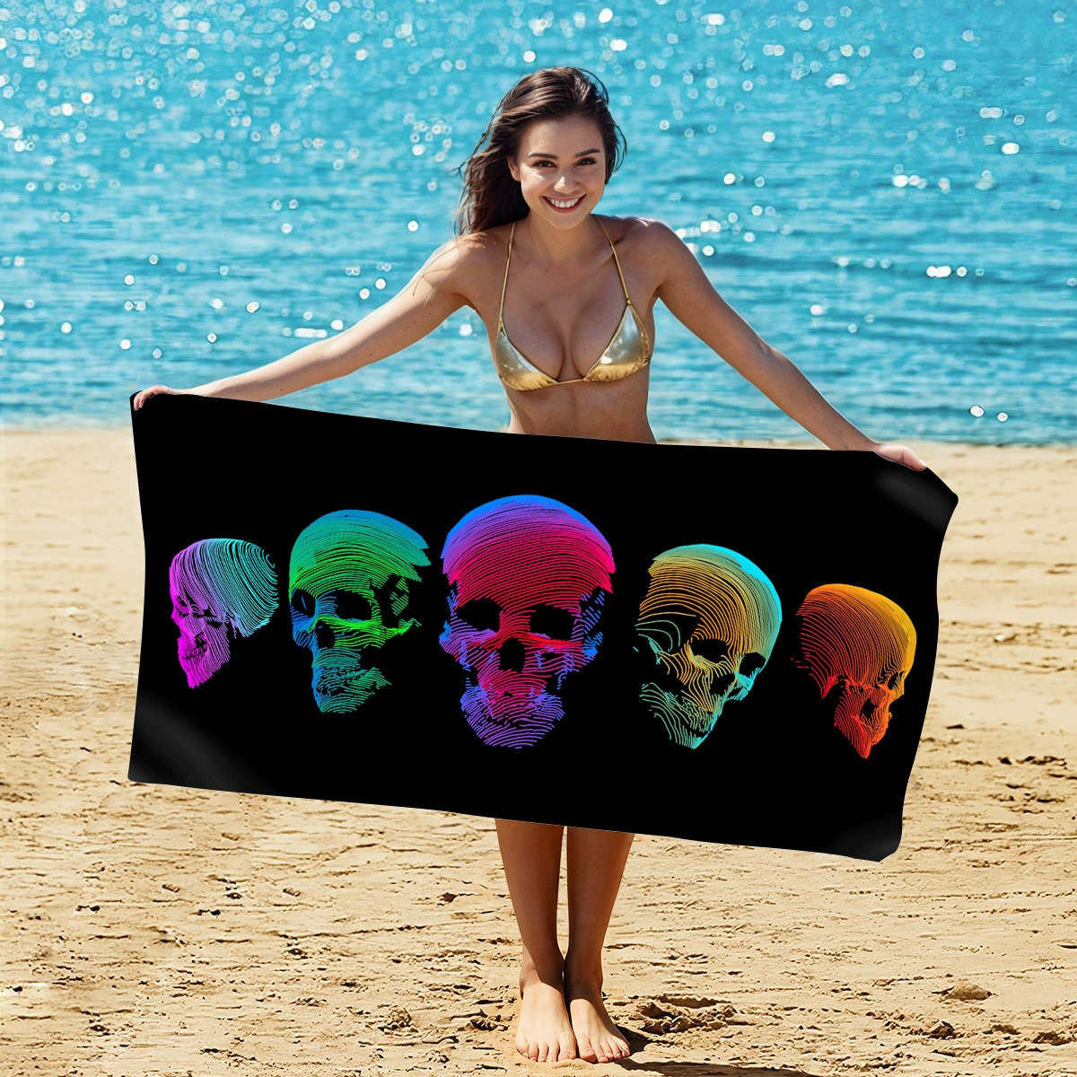 Quick dry double-sided beach cartoon cute bath towel, (Physicals), Amazon