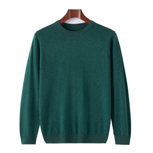 Worsted round neck wool sweater men's autumn and winter New loose casual bottoming shirt top versatile warm sweater