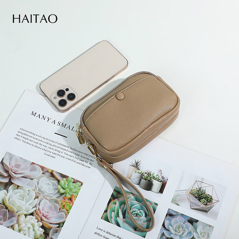 Nuevo monedero con correa de muñeca, bolsa de almacenamiento de monedas de múltiples tarjetas, monedero simple con llavero de gran capacidad