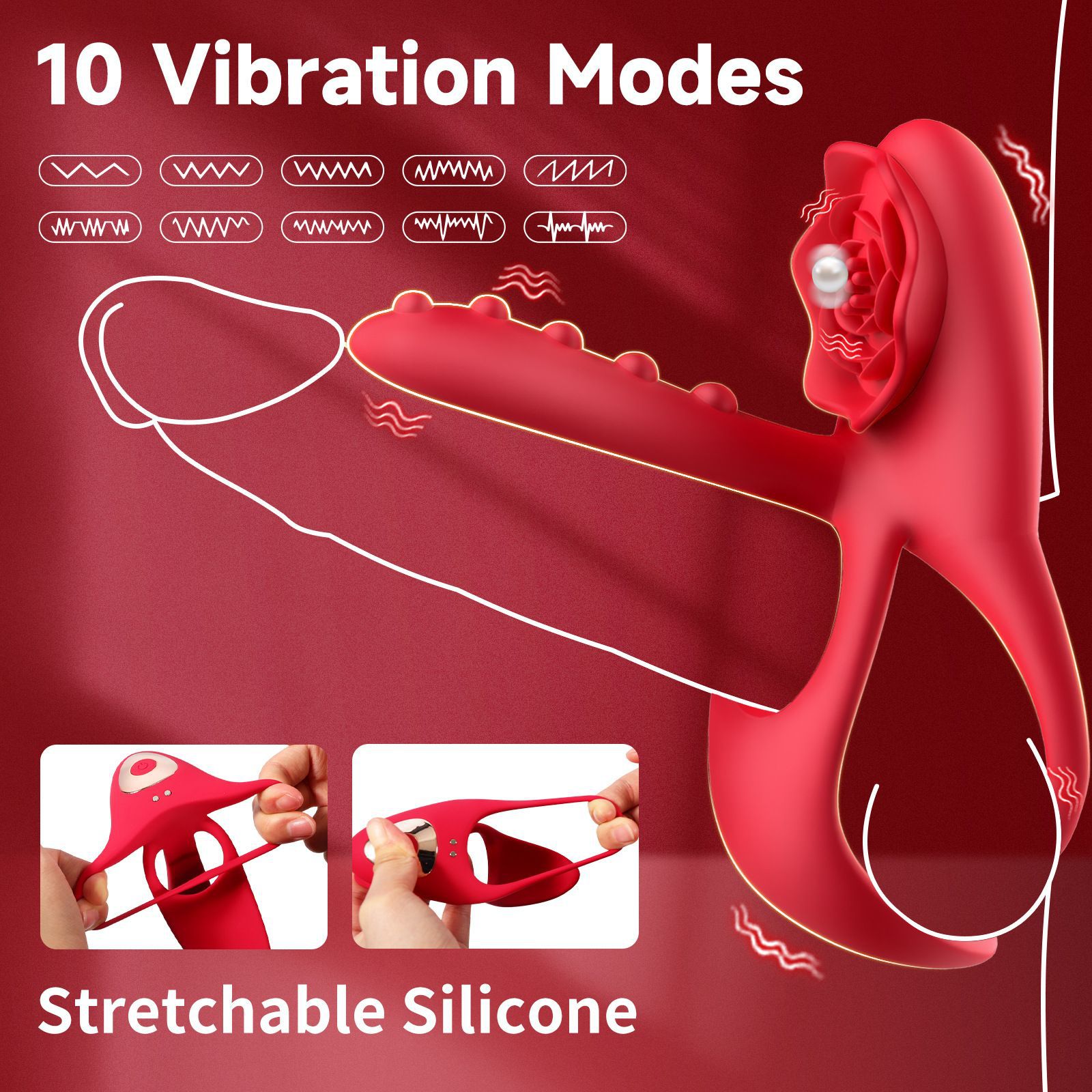 Vibrating Ring For Couples, Resonance Delay Training, Male Masturbation Adult Products, Sex Toys_voghion.com