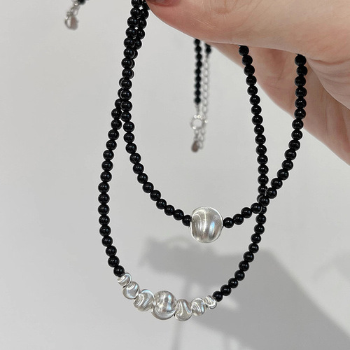 Double Pearl Necklace for Women - Korean Minority Design, French Retro, Personality, Simple, Versatile, Elegant, Choker, Clavicle Chain