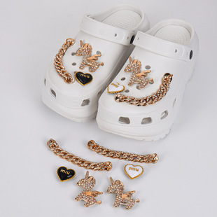 Cross-border Hole Shoes Accessories DIY Shoe Flower Hole Shoes Fastener Diamond Chain Buckle Removable Decorative Buckle Accessories