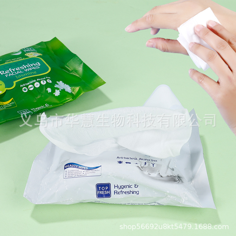 Desmaquillador Toallitas de belleza Desmaquillador desechable Toallitas de lavado de cara Fábrica de origen FCL Comercio exterior al por mayor 25 uncs