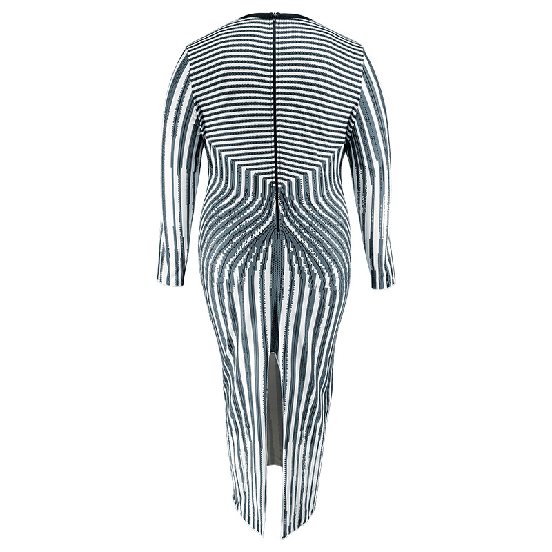 Women's Clothing Plus Size Women's Round Neck Slit Long Sleeve Dress Long Sleeve For Formal & Casual For Women_ecoleips.com