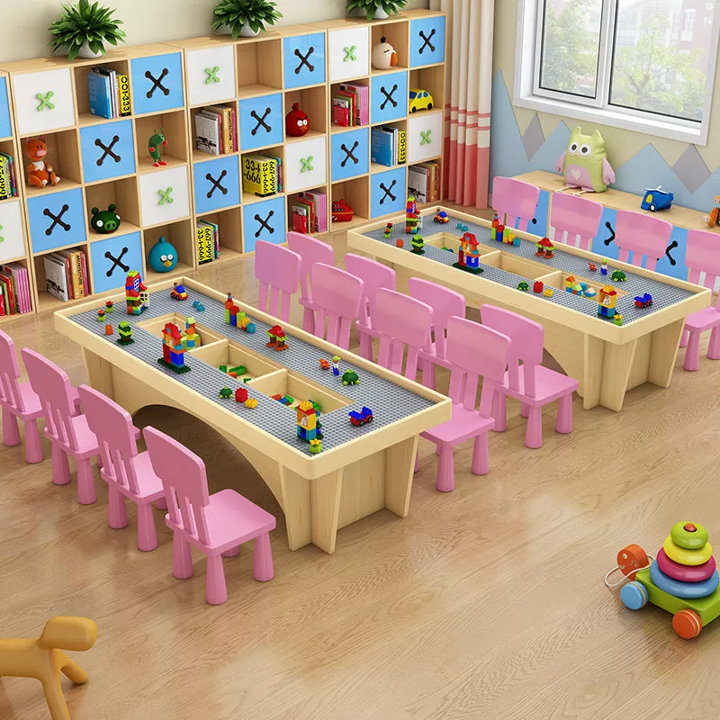Universal big constructor from natural wood, toy, storage system