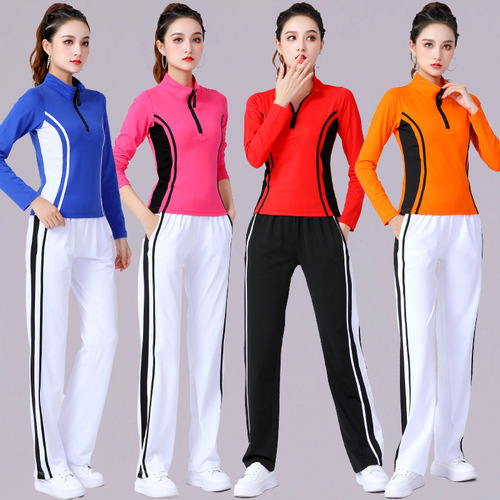 Mumu Tida Spring and Autumn Square Dance New Style Clothing Long Sleeve Sports Fitness Suit Set Famous Person Drag Race Dancing Clothes for Women