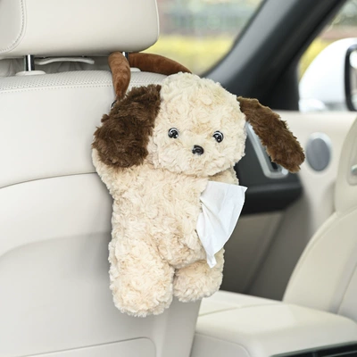 Car tissue box/set Cartoon Plush Peihui - brown-eared-dog-tissue