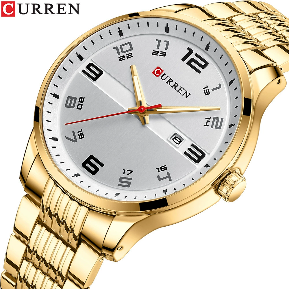 Curren/Karray 8411 простые цифровые кварцевые часы с водонепроницаемым круглым циферблатом, мужские часы с стальным браслетом