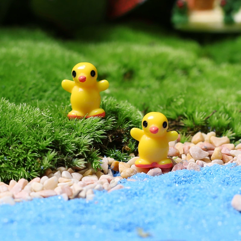 Jingjiao мох микро пейзаж DIY материал украшения сочный горшок мини милое животное стоячая Маленькая желтая утка