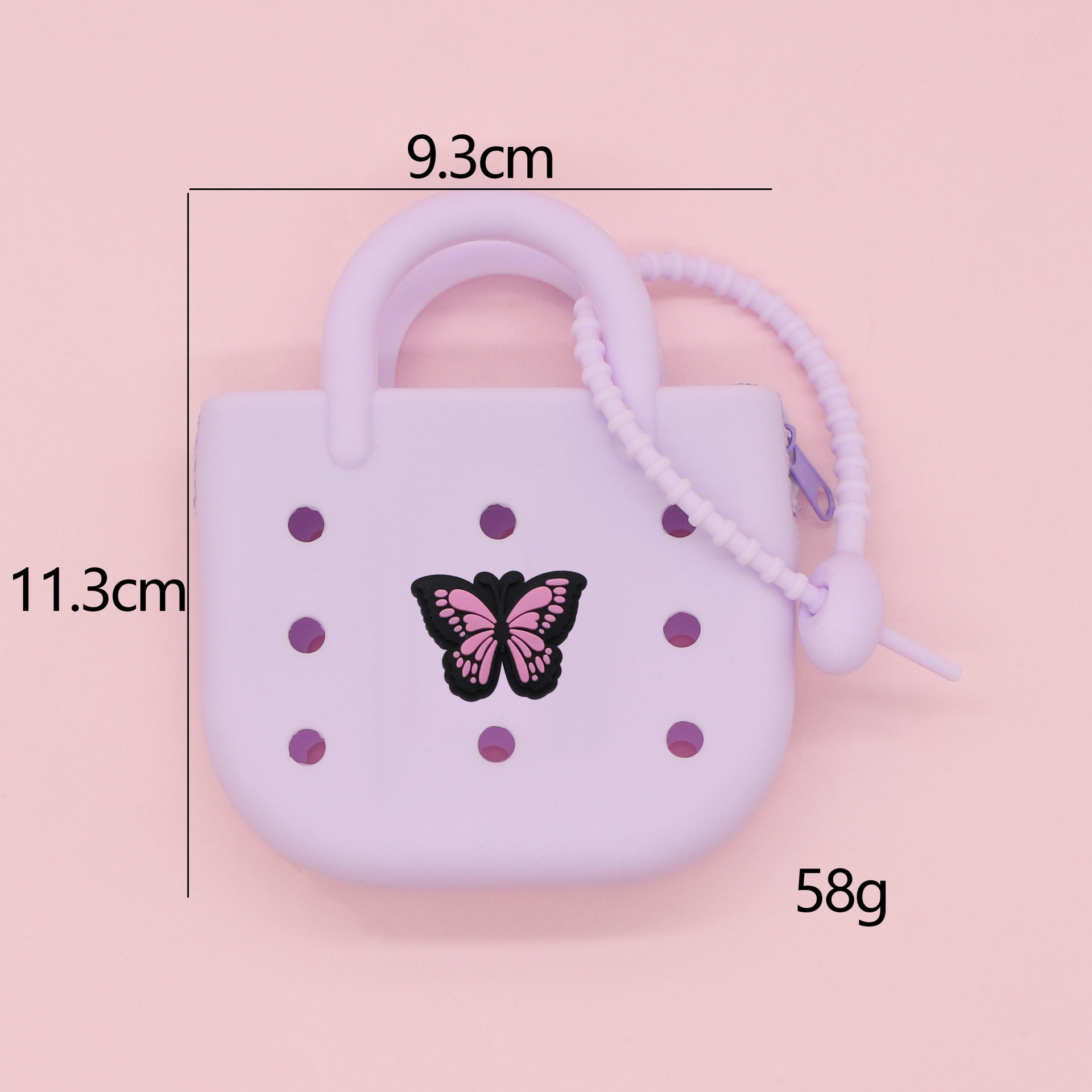 Monedero de silicona portátil explosivo lindo bolso de playa ligero y compacto nuevo bolso de almacenamiento de agujero de bricolaje de dibujos animados