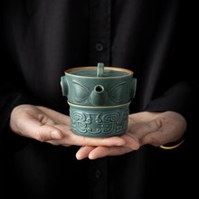 文创三星堆快客杯一壶二杯便携旅行茶具套装青铜面具家用户外茶壶