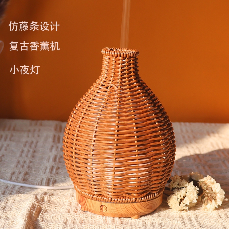 Nuevos productos transfronterizos USB caña doméstica humidificador de aroma de escritorio de oficina madera ultrasonido máquina de aroma de aceite esencial