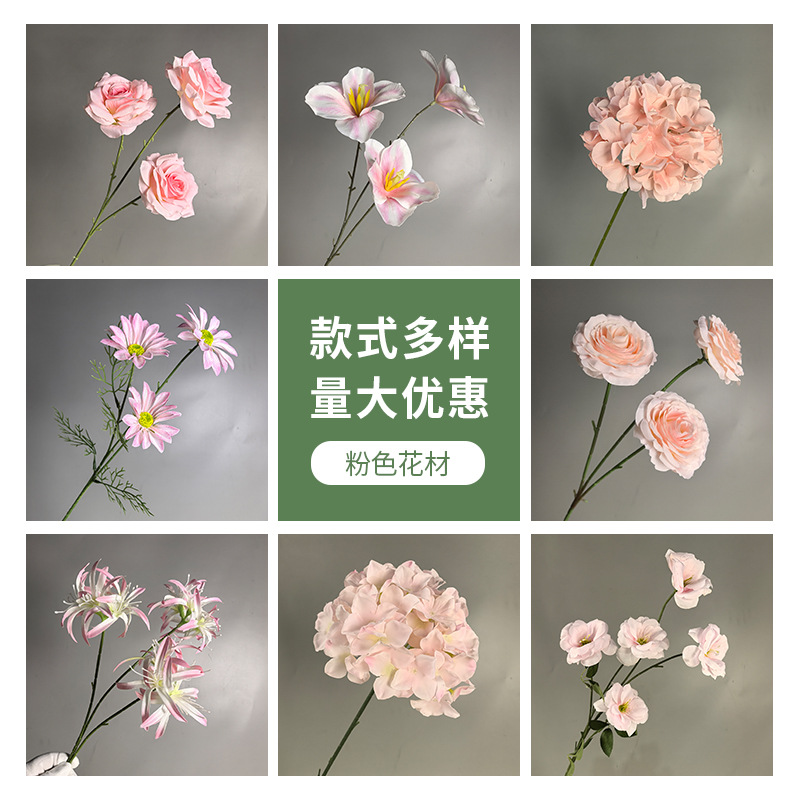 Pink Wedding Artificial Flowers, Fake Flower Bouquets, Wedding Scene Layout, Ceiling Floral Arrangements, Flower Arrangements, Decorative Flowers