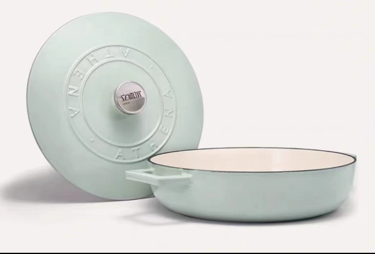 민트그린 내부 화이트 30cm 해물냄비