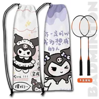 Сумка на плечо для хранения ракеток для бадминтона Kuromi, серия Sanrio, милая студенческая спортивная портативная сумка большой вместимости