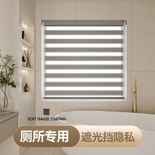Roller Blinds, Blackout, Waterproof and Insulated Blinds, Bathroom Windows, Punch-Free Dual-Purpose Office Sunshade Zebra Blinds