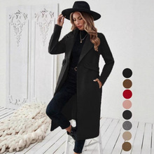 2025秋冬欧美亚马逊速卖通跨境新款爆款时尚毛呢套里外套大衣女装