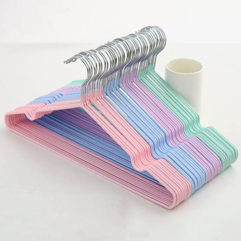 浸塑衣架金属衣挂衣撑成人儿童晾衣架家用无痕挂衣架收纳无痕晾晒