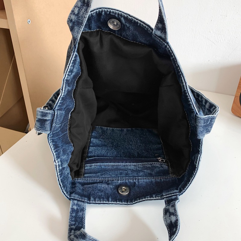 Bolso de hombro de mezclilla de gran capacidad para mujer 2024 nuevo bolso de arte para estudiantes universitarios casuales