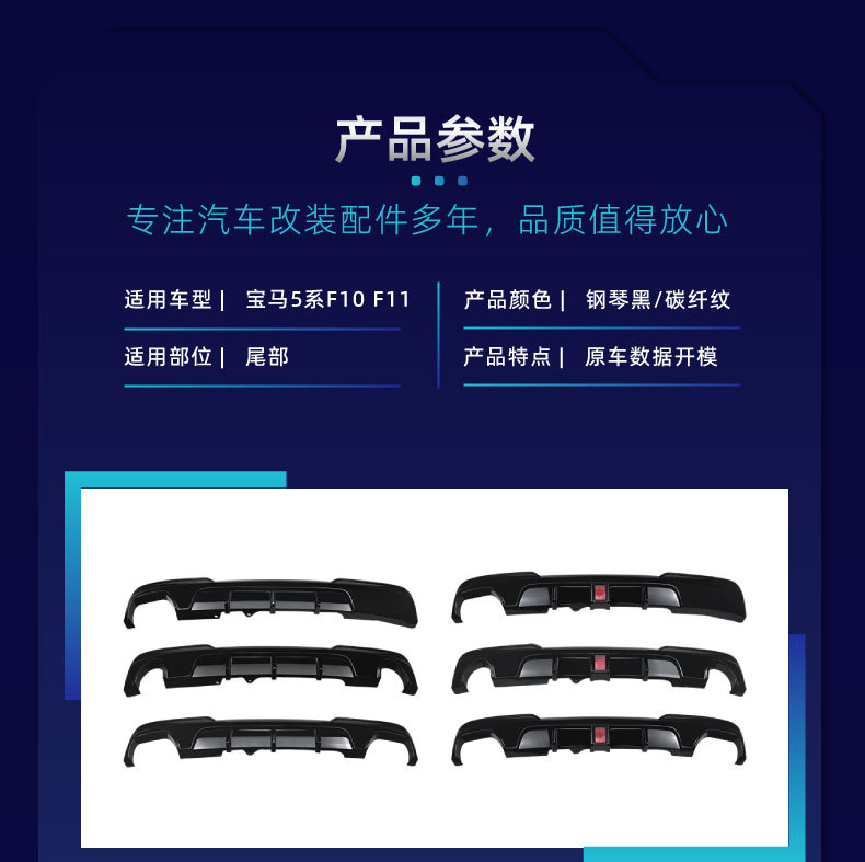 Suitable for Bmw 5 Series F10 F11 m Sport 2011-2017 Mp Rear Lip Spoiler Modification Parts