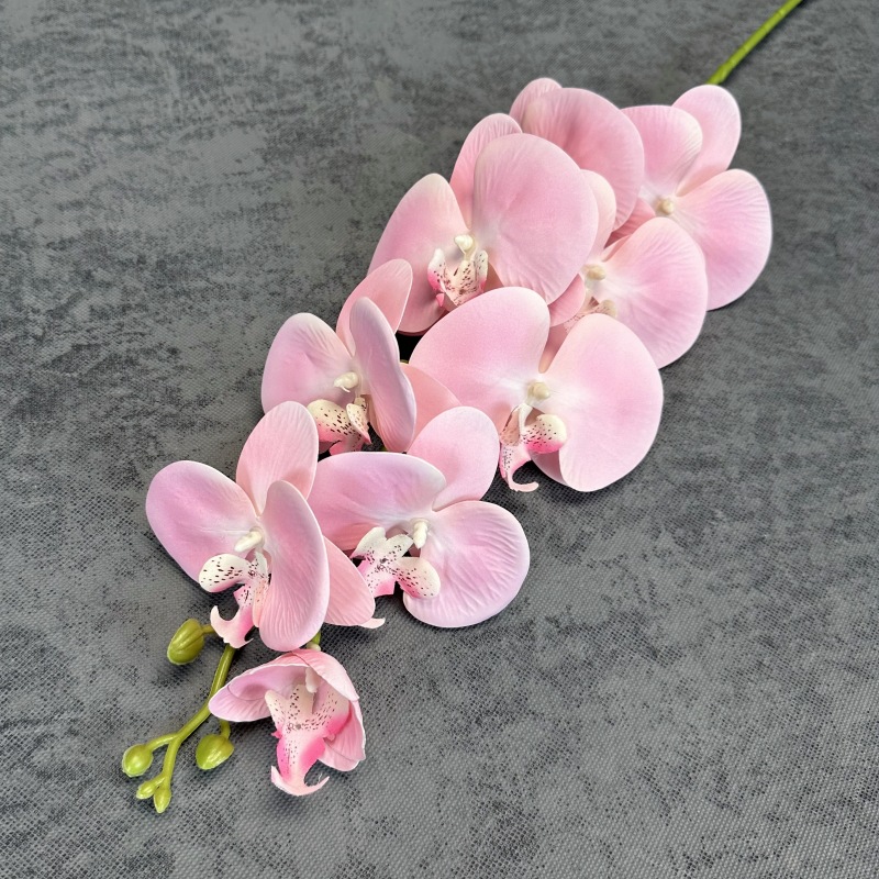 Película de 9 cabezas Phalaenopsis 3D impresión mano-sensación flor artificial boda Home Hotel decoración flor falsa al por mayor