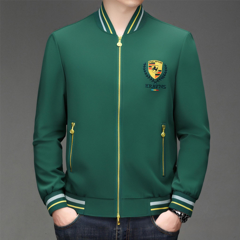 Premium 2026 Spring/Autumn Collection: Stylish and Comfortable Embroidered Porsche Jacket with Stand-Up Collar for Young Men