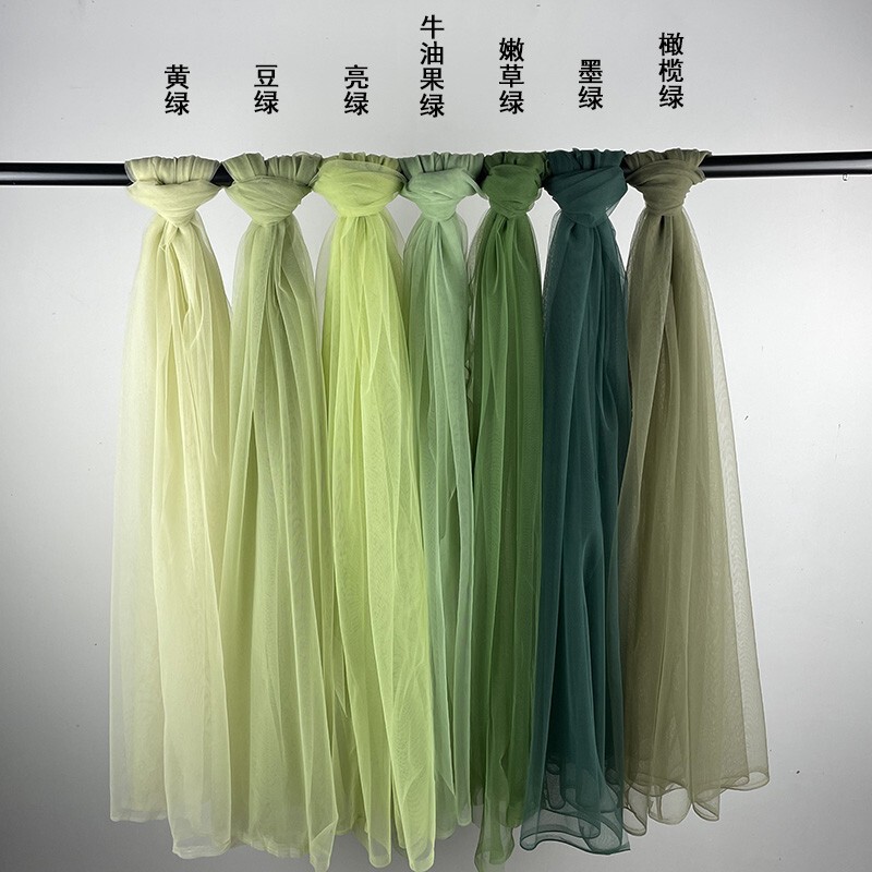 Avocado Green Gauze Fabric Mesh for Wedding Decoration and Scene Setup, Kindergarten Environment Creation, DIY Fabric