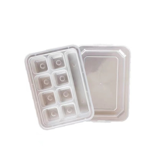 Stainless steel ice cube tray, transparent PP plastic storage box, whiskey ice wine stone anti-freeze lid storage box