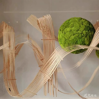 竹排竹编竹片竹篾软竹条加工大型竹艺造景花艺婚庆展厅吊顶装饰