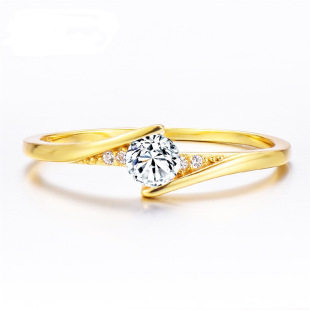 wish Hot Selling Cross-border Supply Hot Selling Hand Jewelry New European and American Gold Plated Engagement Ring for Women