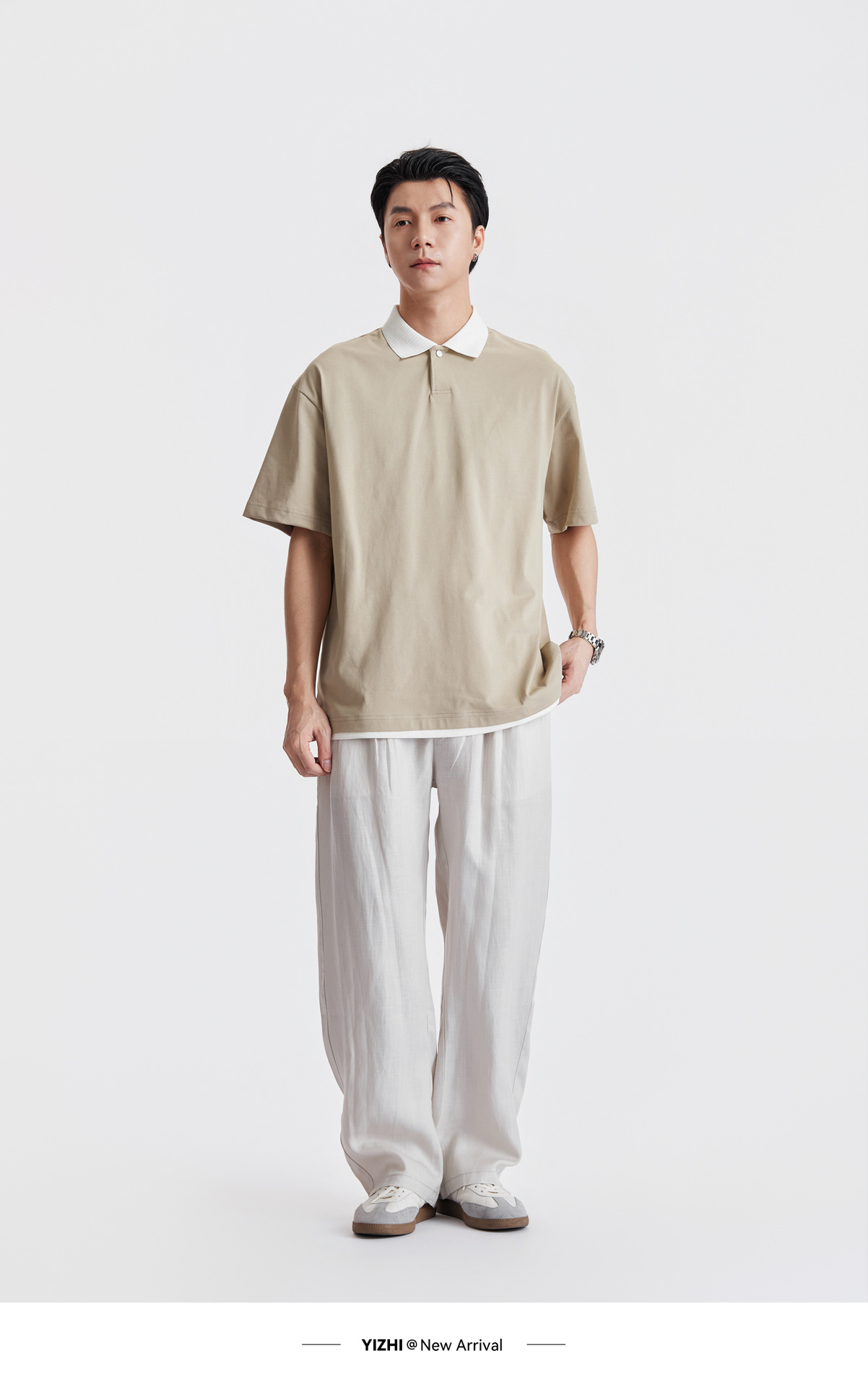 Áo Polo Nam Cổ Bẻ Phong Cách Cổ Điển, Chất Liệu Cotton Thoáng Mát, Form Rộng Vai Xuôi — màu sắc chi tiết 22