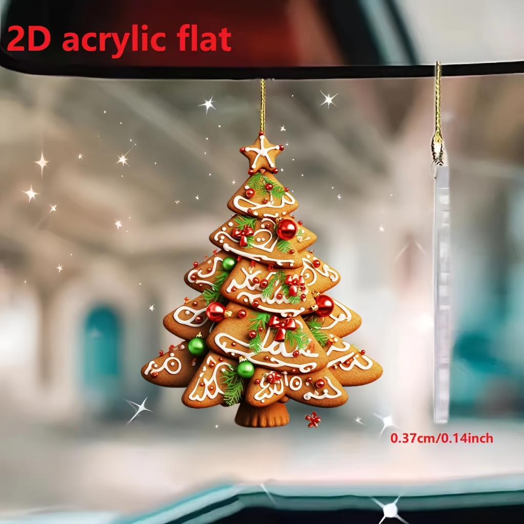 Transfronterizo nuevo creativo árbol de Navidad coche colgante Navidad acrílico decoración vacaciones decoraciones para el hogar image 34