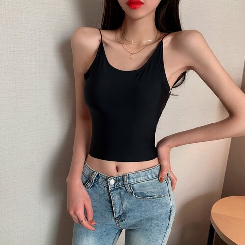 Ice Silk Beautiful Back Tube Top Wear Summer Sexy Big Backless One-piece Wrapped Breast Strap Padded Anti-Leaking Seamless Underwear