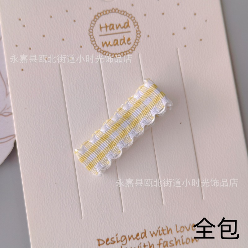diy ヘアアクセサリー素材ヘアピンアクセサリー耳サイドチェック柄ウェビング 3.5-6 センチメートルオールインクルーシブクリップ子供のサイドクリップアクセサリー|undefined