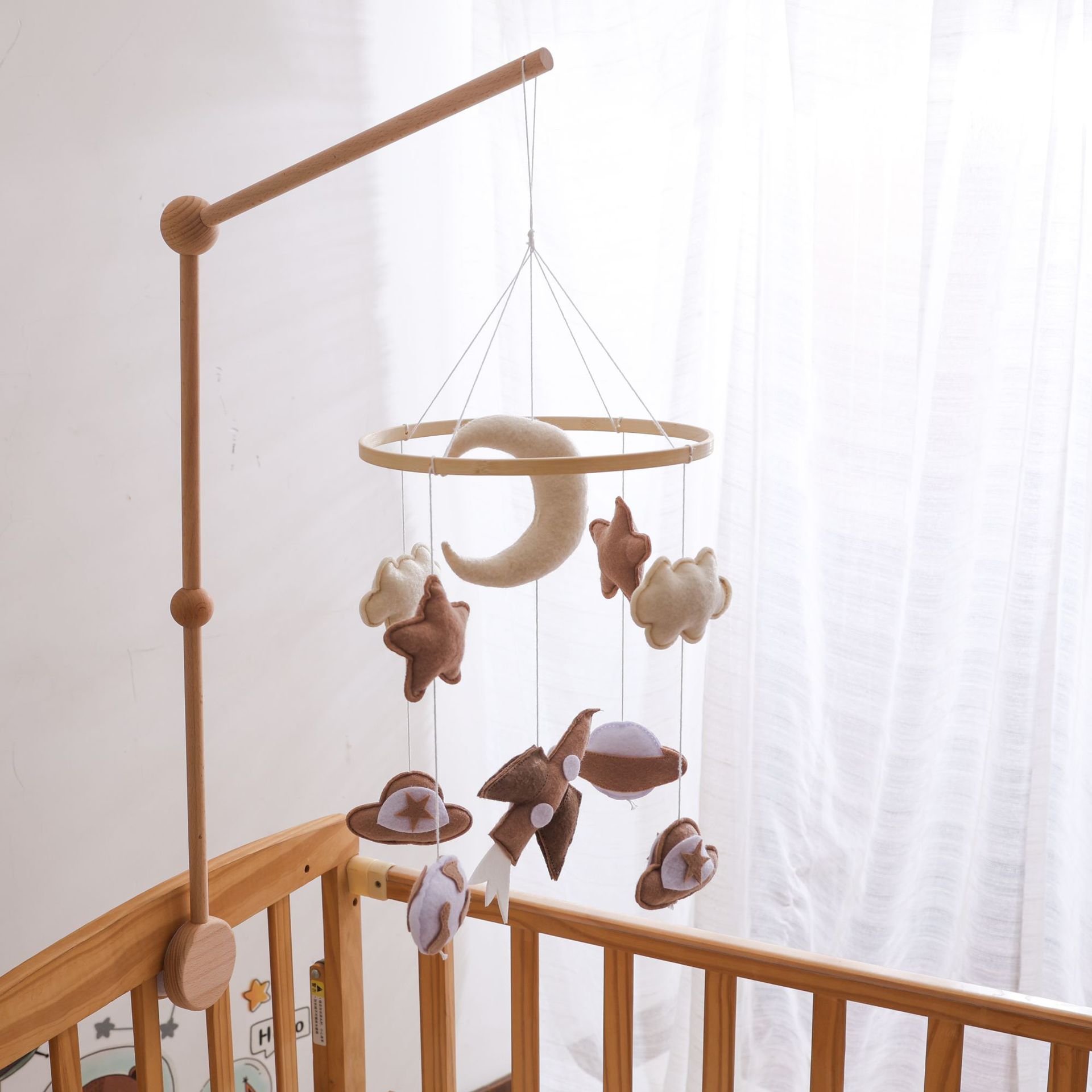 Transfronterizos nuevos planetas de feltero campana de cama campana de viento infantil campana de cabecera campana de dormir campana de bebé