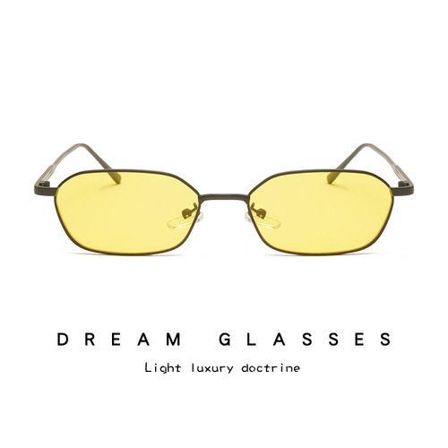 New European and American trendy small frame sunglasses, personalized decorative street style sunglasses, cross-border metal glasses 9127 wholesale