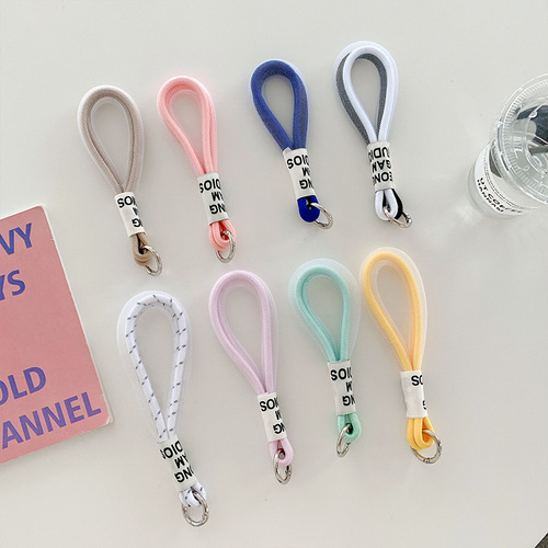 Mobile phone case lanyard, colorful black and white pendants, decorative bags, schoolbags, handmade accessories for men and women, woven fluorescent rope