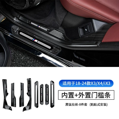 Suitable for BMW new 5: Şüşə kənarı xromları/moldingləri - 18-24-models-x3-ix3-built-in8-piece-door-sill-strip-black-titanium