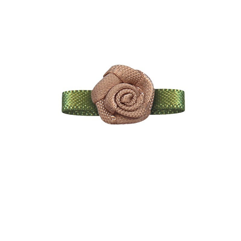 Yao Ming flor decoración hecha a mano cinta flor palabra hoja 2 puntos Rosa DIY material ropa horquilla decoración cinta flor