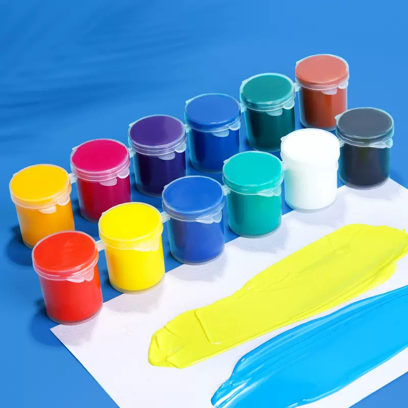丙烯颜料手工儿童画画颜料套装涂鸦丙烯画连体颜料条12色丙烯颜料