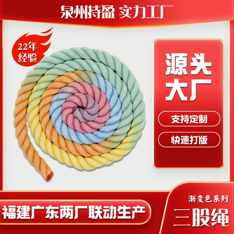 세 가닥 꼬임끈 그라데이션 컬러 세그먼트 염색 화려한 마카롱 컬러 꼬임끈 애완동물 목줄 선물 가방끈 신발끈