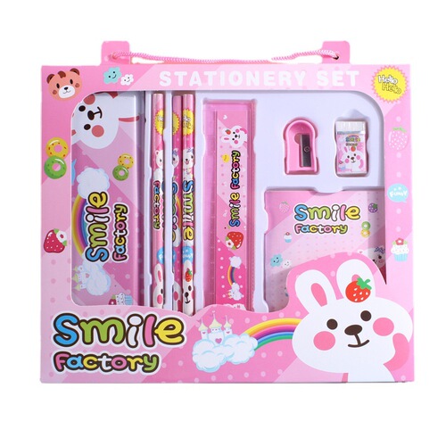 Elementary school student gift pack, cute cartoon stationery 8-piece set, gift box prizes, creative stationery set combination