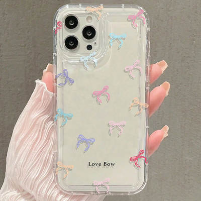 Capa TPU transparente com laços para iPhone 17/11/12/13/15/1