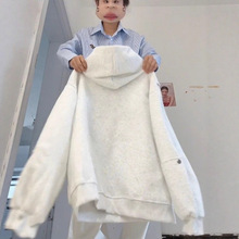 2025秋季新款时尚舒适美式慵懒风连帽卫衣女装韩系休闲外套上衣女