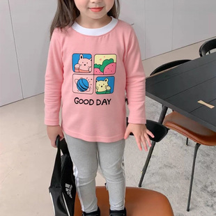 Children's Homemade Tops 2025 Boys Spring & Fall New Style 11197 Kidsren's Printed Bottoming Shirts Girls New Kidsren's Clothing